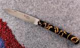 Laguiole-Taschenmesser, Laguiole du Barry, Edition DROIT Wallnussschale, brosse, 13 cm, guillochierte Biene, Plein Ansicht 1