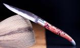 Laguiole-Taschenmesser Laguiole en Aubrac, Edition LAVA rot, Double Platines, brosse, Brut de Forge Ansicht 1