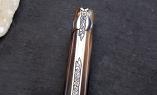 Laguiole Taschenmesser Mickael Ginisty, Edition: 5 BEAUTIES 10a, Horn, brosse, guillochierte Biene, plein, 13 cm Ansicht 1