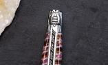 Laguiole Taschenmesser Mickael Ginisty, Edition: 5 BEAUTIES 57e, Mammutbackenzahn, brillant, guillochierte Biene Ansicht 1