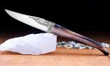 Laguiole Taschenmesser Mickael Ginisty, Edition GARAMOUCHE, Horn blond, brosse, guillochierte Biene, plein, 13 cm Ansicht 1