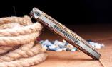 Laguiole Taschenmesser Mickael Ginisty, Edition MOREU, Palmenholz, brosse, guillochierte Biene, plein Ansicht 1