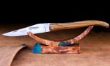 Taschenmesser Laguiole en Aubrac, PLEIN, Pistazienholz, guillochierte Biene Ansicht 1
