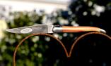 Taschenmesser Laguiole en Aubrac, Brosse, Rosenholz, guillochierte Biene Ansicht 1