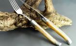Laguiole "Le Fidèle" 12-teilig, Steakmesserset mit Gabeln, Olivenholz Ansicht 1