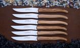 Claude Dozorme Laguiole 6-teilig. Steakmesser Set, Olivenholz, Plein, brillant/Brosse Ansicht 1