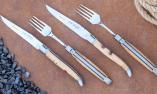Laguiole Le Fidele 4-teilig, Steakmesserset mit Gabel, Wacholder, brilliant/brosse Ansicht 1