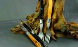 Claude Dozorme Laguiole 4-teilig, two by two Ebenholz/Wacholder, brosse Ansicht 1