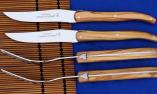 Claude Dozorme Laguiole 4-teilig, Steakmesserset, TWO BY TWO, Olive, brillant Ansicht 1