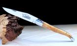 Taschenmesser Laguiole Honore Durand, Guillochierte Biene, brillant , Wurzelholz Ansicht 1