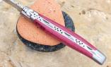 Taschenmesser Laguiole en Aubrac, Brosse, Amaranth, guillochierte Biene Ansicht 1