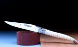 Taschenmesser Laguiole en Aubrac, brillant, Jakobusmuschel, Knochen, DREOS Griff, guillochierte Biene Ansicht 1