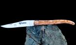 Taschenmesser Laguiole en Aubrac, PLEIN, Olivenholz, Karbonklinge, brillant, guillochierte Biene Ansicht 1