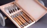 Laguiole Goyon-Chazeau, Edition ART PREMIUM, 6-teilig, Gabel-Set Wacholderholz brosse  Ansicht 1