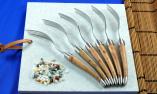 Laguiole Goyon-Chazeau, Edition ART ONE, 6-teilig, Gabel-Set, Wacholderholz, brosse Ansicht 1