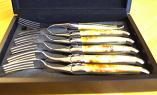 Laguiole en Aubrac 6-teilig, Gabel Set brillant, Wacholder Ansicht 1