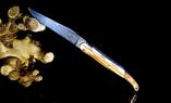 Taschenmesser Laguiole Honore Durand, Damast spécial, Mammutst0ßzahn-Kruste, Plein Ansicht 1