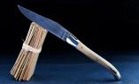 Taschenmesser Laguiole Honore Durand, Damast, Horn blond,, brillant, guillochierte Biene Ansicht 1