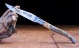 Taschenmesser Laguiole Le Fidele CISELE stabilisierte Ulmenholz, guillochierte Biene Ansicht 1