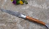 Taschenmesser Laguiole en Aubrac, Edition JOURNES, double platines, brillant Olivenholz, Damast Ansicht 1