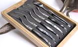 Laguiole en Aubrac 6-teilig, Gabel Set brillant, Horn noir Ansicht 1