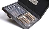 Laguiole en Aubrac 6-teilig, Steakmesser Set brillant Horn blond Ansicht 1