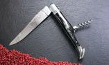 Taschenmesser Laguiole Claude Dozorme, Hornspitze noir, Korkenzieher, guillochierte Biene Ansicht 1