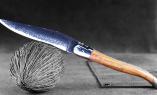Taschenmesser Laguiole Honore Durand, Edition LE NOIRE 03, double platines, Brut de Forge, Olivenholz, brillant Ansicht 1