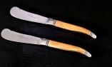 Laguiole Buttermesser 2er-SET, Goyon-Chazeau, Olivenholz, 9 cm, brosse Ansicht 1