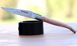 Taschenmesser Laguiole en Aubrac, Brosse, Eiche vom Fass, guillochierte Biene Ansicht 1