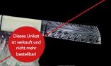 UNIKAT: Taschenmesser TORGAU von Thomas Fleury, Schwertfischrostrum, Koralle, Mammutstoßzahn, Federdamast Ansicht 1