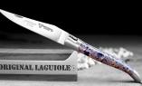 Laguiole-Taschenmesser Laguiole en Aubrac, Edition LAVA blau, Double Platines, brosse, Lavastein Ansicht 1