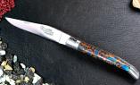 Taschenmesser Laguiole du Barry, Edition GOURMET Zimt, 11 cm, brosse, guillochierte Biene Ansicht 1
