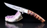 UNiKAT: Taschenmesser Thiers Claude Dozorme Edition SMALL JANNY 01, FlipDrop-System, 11 cm, Damastklinge, Mammut braun Ansicht 1