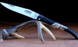Laguiole-Taschenmesser Arbalete G. David, Edition HIBEN, Ebenholz+Hirschhorn, brillant Ansicht 1