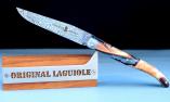 Taschenmesser Chevalier Laguiole, Edition NEW BERLONE 08,  Damast, doubles Platines, Wacholder, brosse Ansicht 1