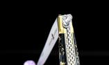 Taschenmesser Chevalier Laguiole, Edition NIKE, Goldblätter in Kunstharz, brosse, Plein, double Platines Ansicht 1