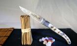 Taschenmesser Laguiole Claude Dozorme Damast, Widderhornkruste, DROP9-System, guillochierte Biene, brillant Ansicht 1