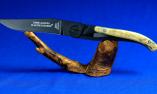 Taschenmesser Claude Dozorme, Laguiole Liner Lock Grand Modele 07, Widder, schwarze Klinge Ansicht 1