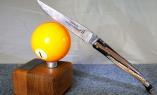 Taschenmesser Laguiole Claude Dozorme Plein, guillochierte Biene, Mammutstosszahn, Damast Ansicht 1