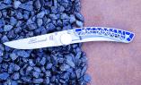 Taschenmesser Claude Dozorme, Thiers Liner lock, Edition COLOMBAGE blau, brosse, 11  cm Ansicht 1