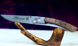 Taschenmesser Claude Dozorme, Thiers Liner Lock, Edition Nature KOMPASS, Nussbaum Ansicht 1