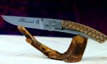 Taschenmesser Claude Dozorme, Thiers Liner Lock, Edition Nature STERNE, Nussbaum Ansicht 1