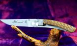 Taschenmesser Claude Dozorme, Thiers Liner Lock, Edition Nature WABEN, Nussbaum Ansicht 1