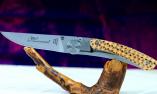 Taschenmesser Claude Dozorme, Thiers Liner Lock, Edition Nature STERNE, Eiche Ansicht 1