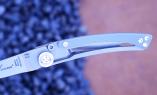Taschenmesser Claude Dozorme, Thiers Liner Lock, Edition Swarovski grau, 9 cm, brosse Ansicht 1