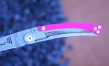 Taschenmesser Claude Dozorme, Thiers Liner Lock, Edition Swarovski rose, 9 cm, brosse Ansicht 1
