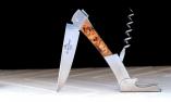 Taschenmesser Goyon-Chazeau mit Korkenzieher Le St. Vincent, Pappelholz-Knorre mit Korkaufsteller, brosse Ansicht 1