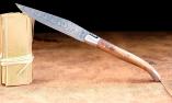Taschenmesser Laguiole Arbalete Genes David, guillochierte Biene, Damast, Wacholder, brosse Ansicht 1