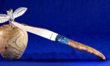 Taschenmesser Laguiole Armand Cayzac, Edition ATHOS, Kastanienbaum/Ahorn blau, brosse Ansicht 1